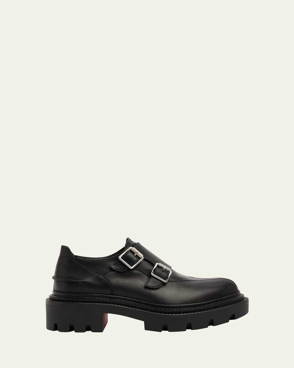 Antonina Monk-Strap Leather Red Sole Loafers